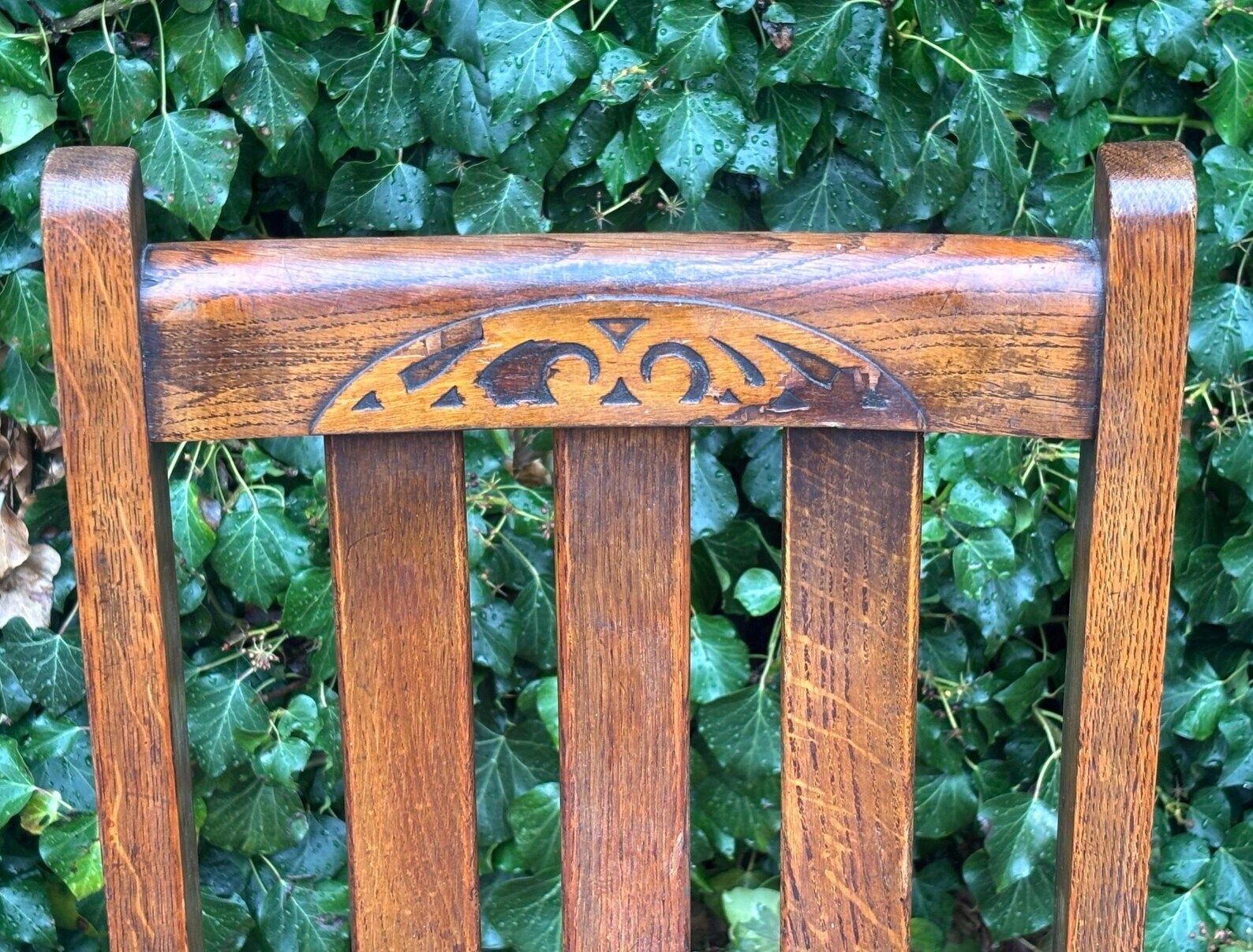 Vintage Antique Oak High Back Dining Chairs photo buy