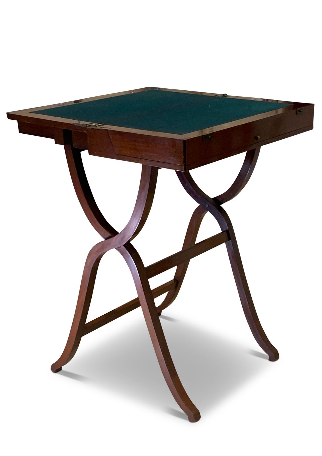 Regency Travelling Campaign Coaching X Frame Table United By Rail Stretchers. photo vintage