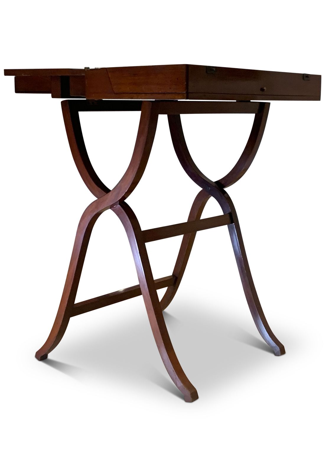 photo furniture Regency Travelling Campaign Coaching X Frame Table United By Rail Stretchers.