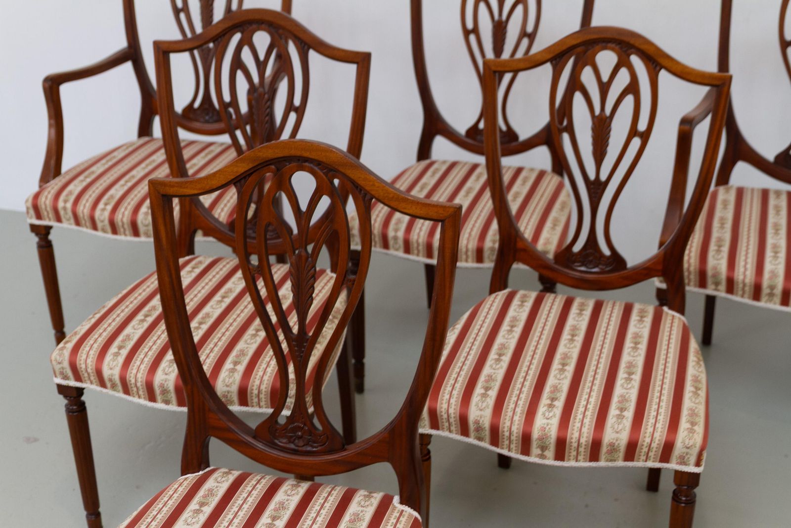 photo for sale Danish Hepplewhite Mahogany Dining Chairs By Farre Møbelfabrik, 1970s. Set Of 6.