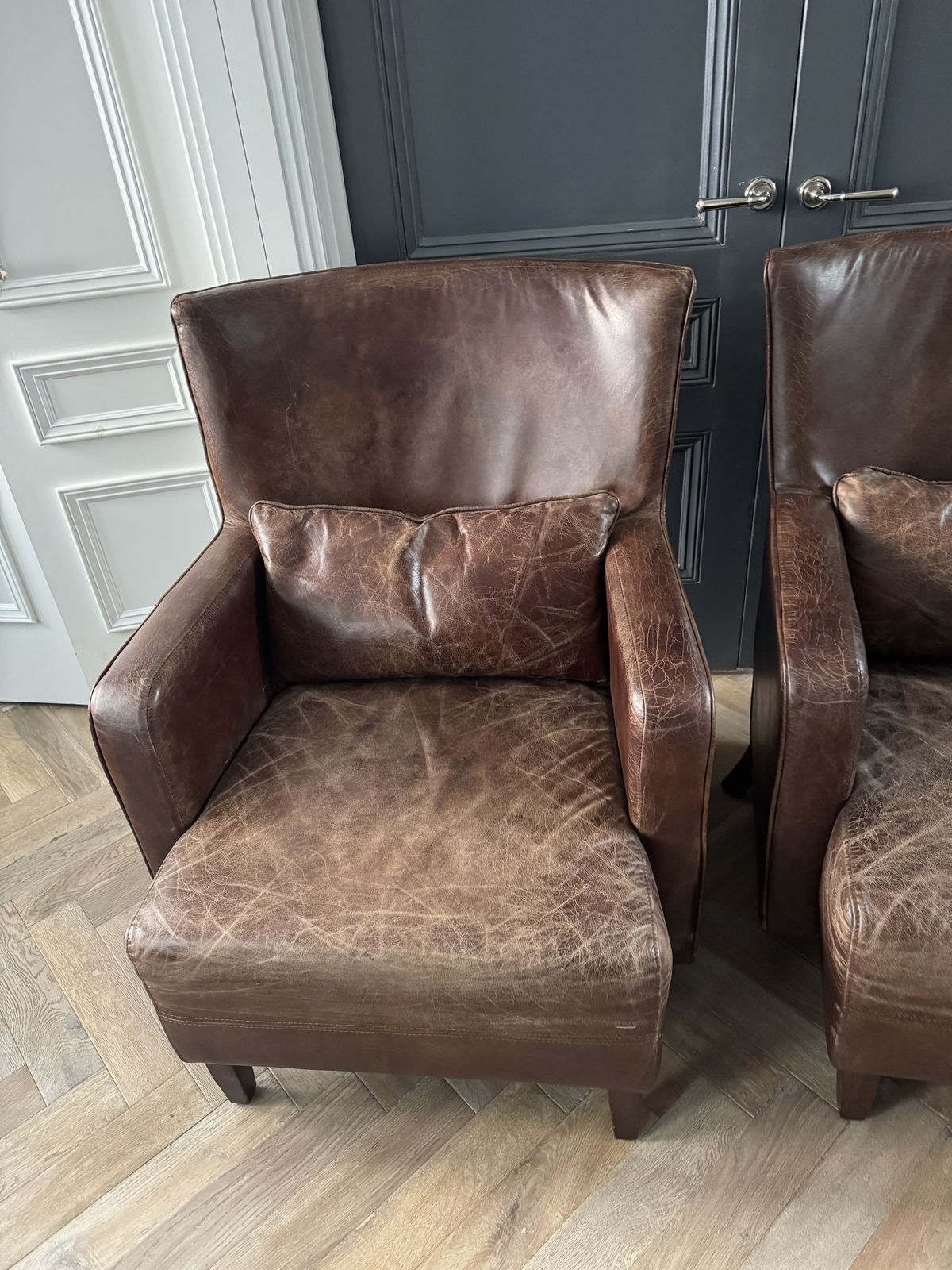 2 X Andrew Martin Drake Leather Armchairs photo vinterior