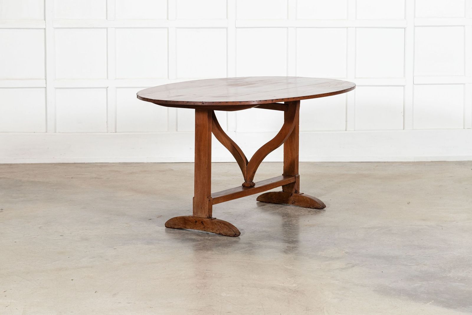 Large 19thc Oval French Fruitwood Vendange Wine Table photo for sale