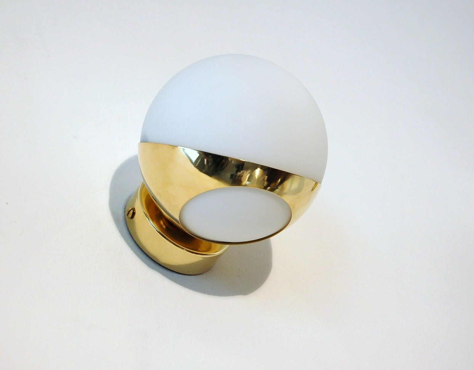 Pair Of Wall Lamp Glass Sphere Brass Fontana Arte Style photo Lighting