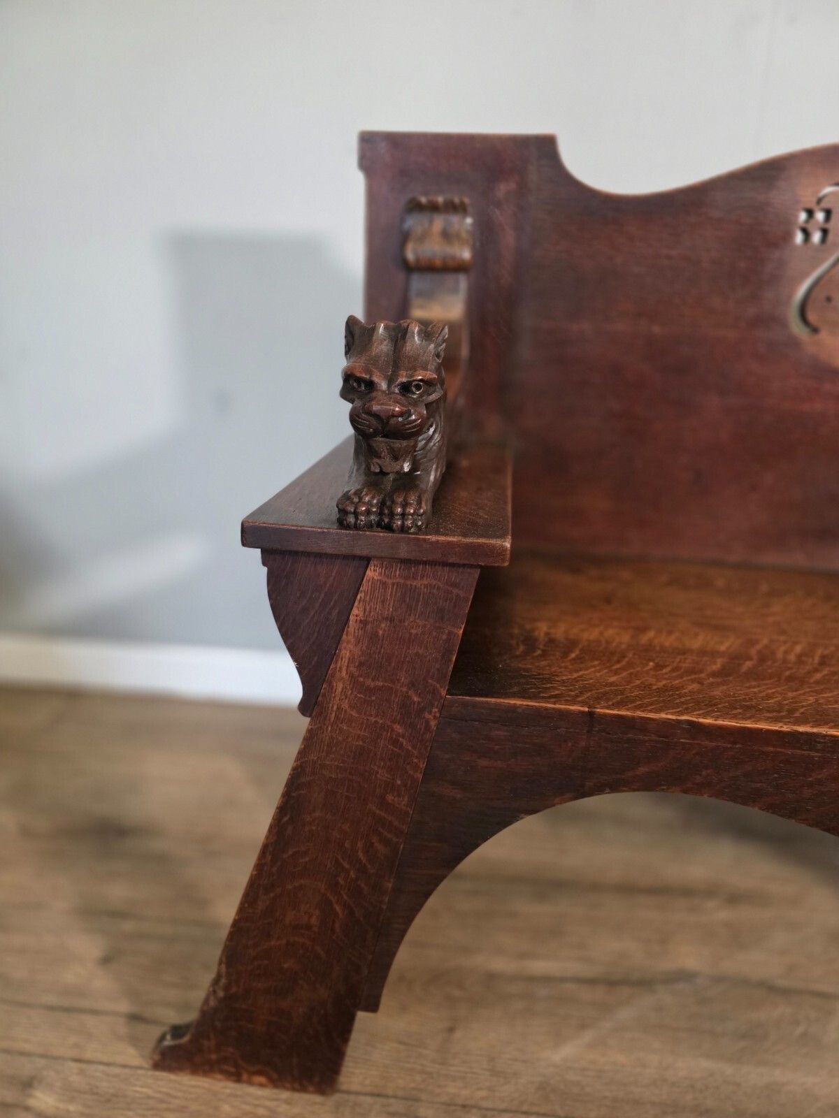 Antique Scottish Oak Arts & Crafts Bench From Wylie Lockhead Manufacturers 1900s photo 1050.0