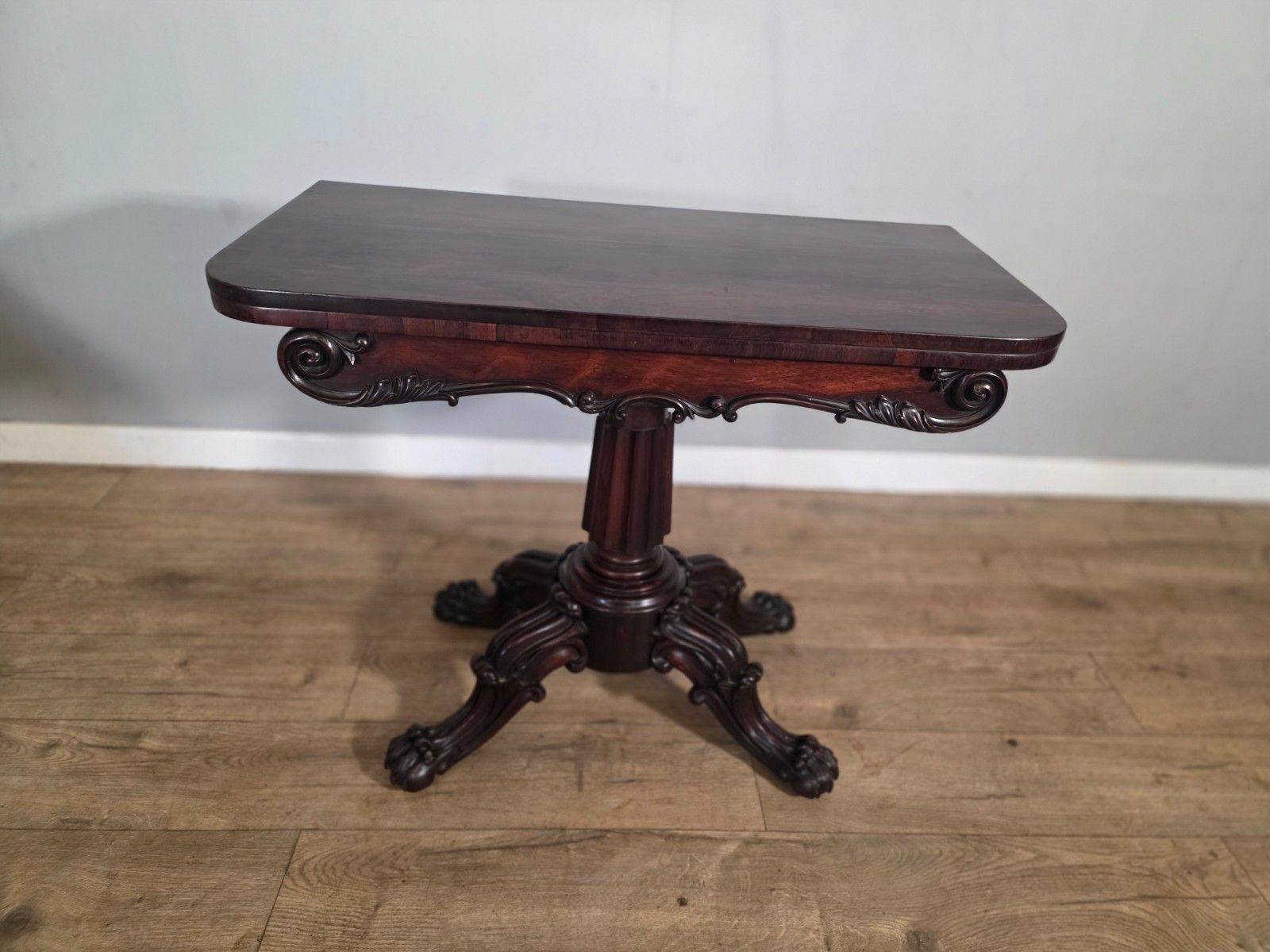 Antique Early Victorian Rosewood Tea Table 1850s photo furniture