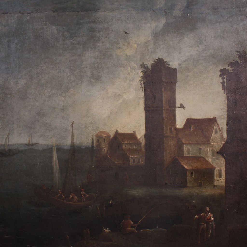 Antique 18th Century French Seascape Painting photo furniture
