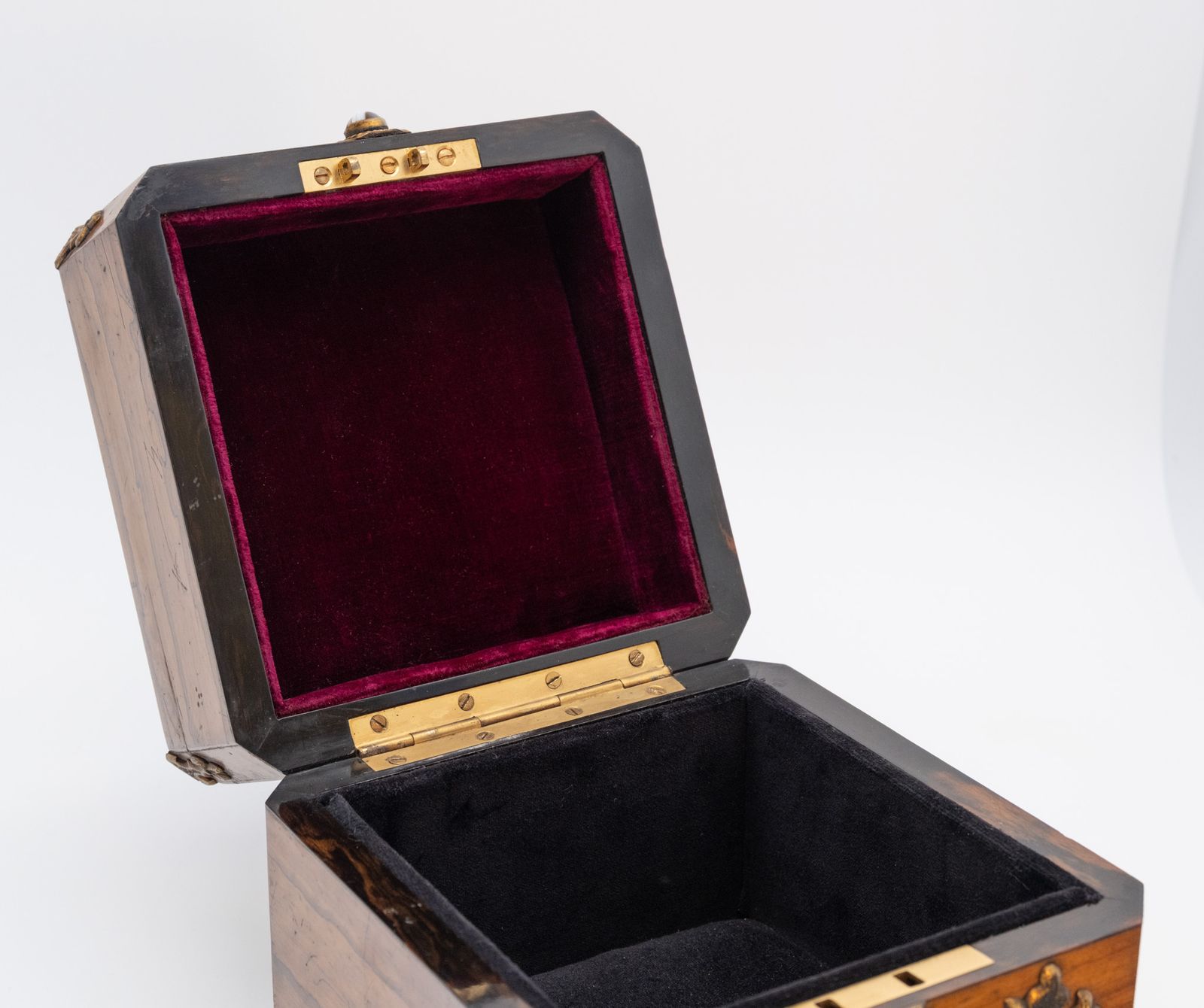 Home Decor Gothic Revival Olive Wood With Banded Agate Cabochons Jewellery Casket Box Circa 1880 photo