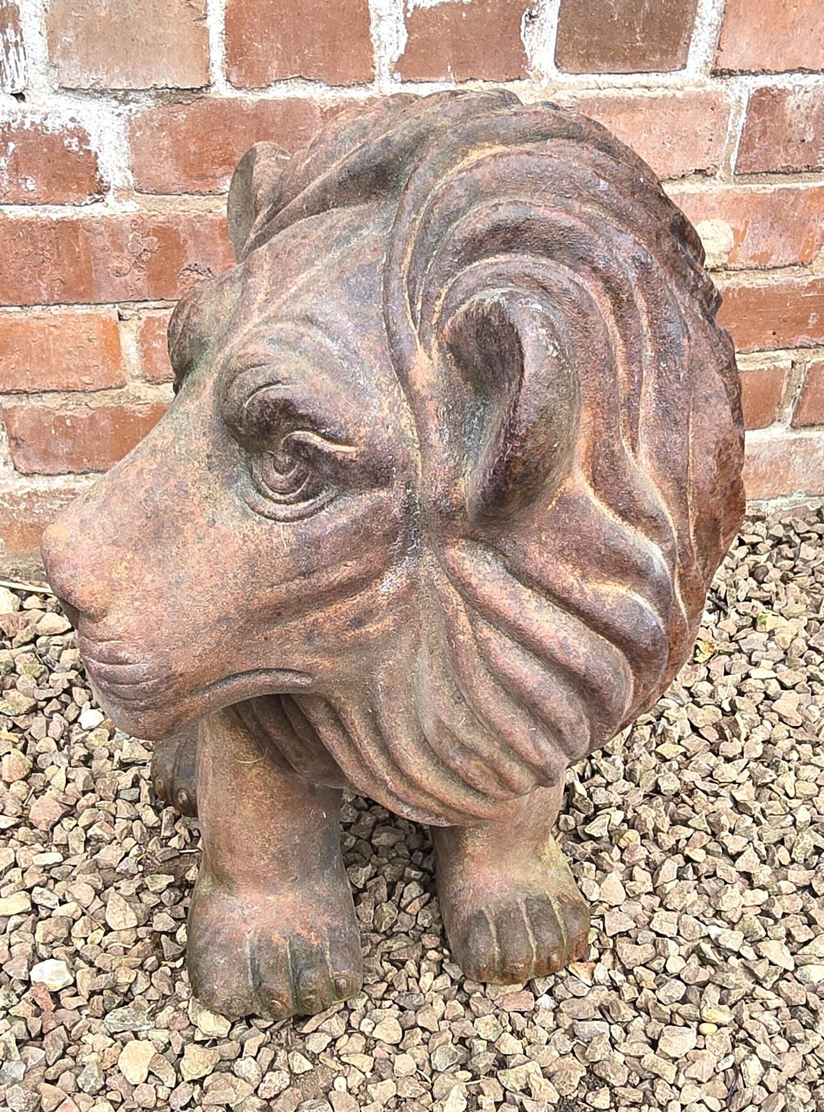 Italian Hand Sculpted Pair Of Large Terracotta Lions, Circa 1910 photo 3180.0