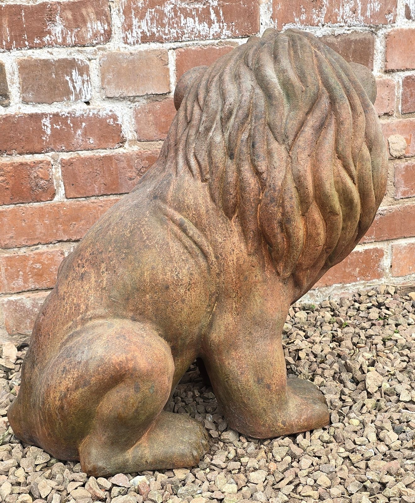 3180.0 Italian Hand Sculpted Pair Of Large Terracotta Lions, Circa 1910 photo
