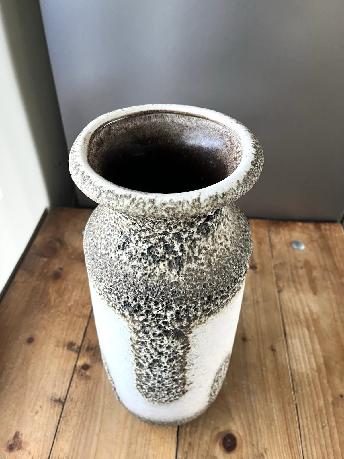 Mid Century 60's Scheurich West German Fat Lava Pottery Floor Vase Stick Stand photo buy