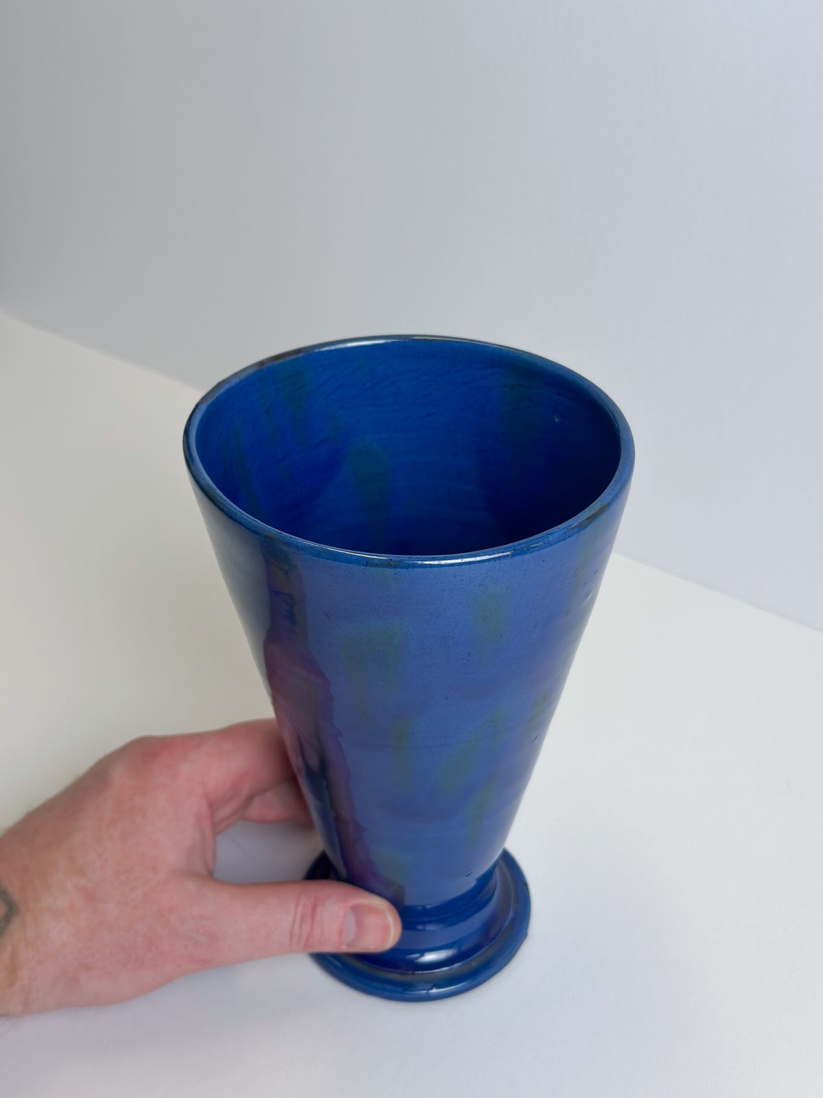 Arts And Crafts Cobalt Blue Stoneware Vase By Charles Brannam, Barnstaple, Circa 1910 photo 280.0