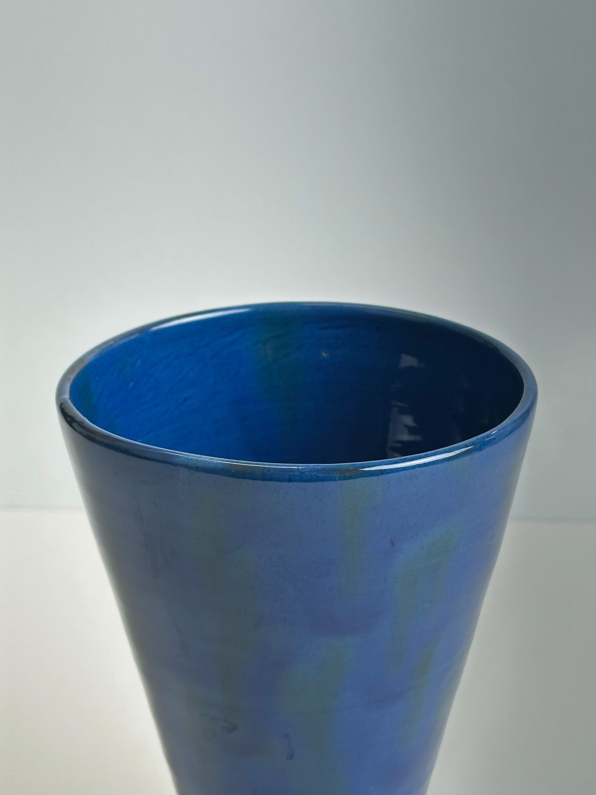 Arts And Crafts Cobalt Blue Stoneware Vase By Charles Brannam, Barnstaple, Circa 1910 photo vinterior