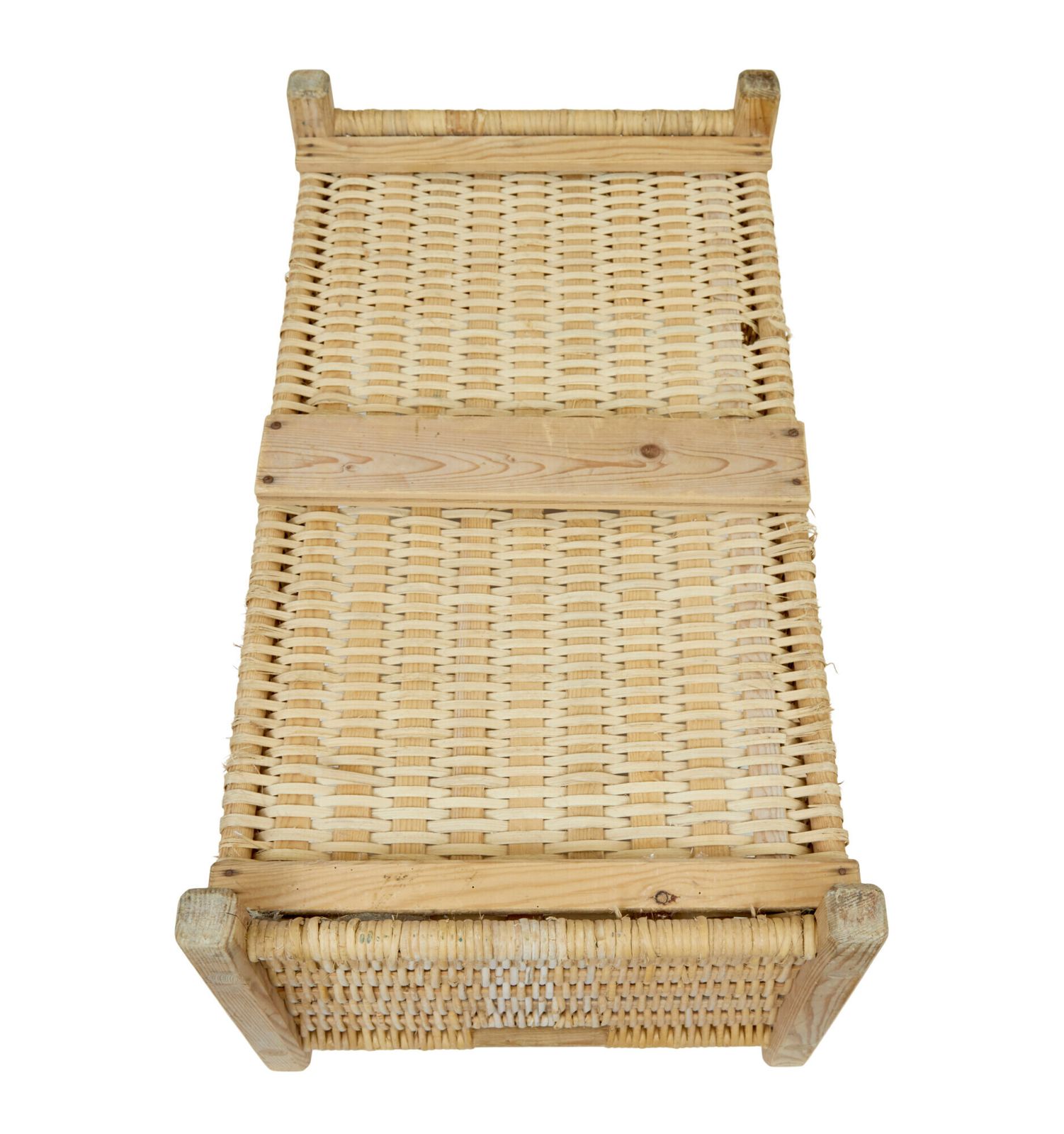 Scandinavian 19th Century Hand Woven Pine Basket photo vinterior