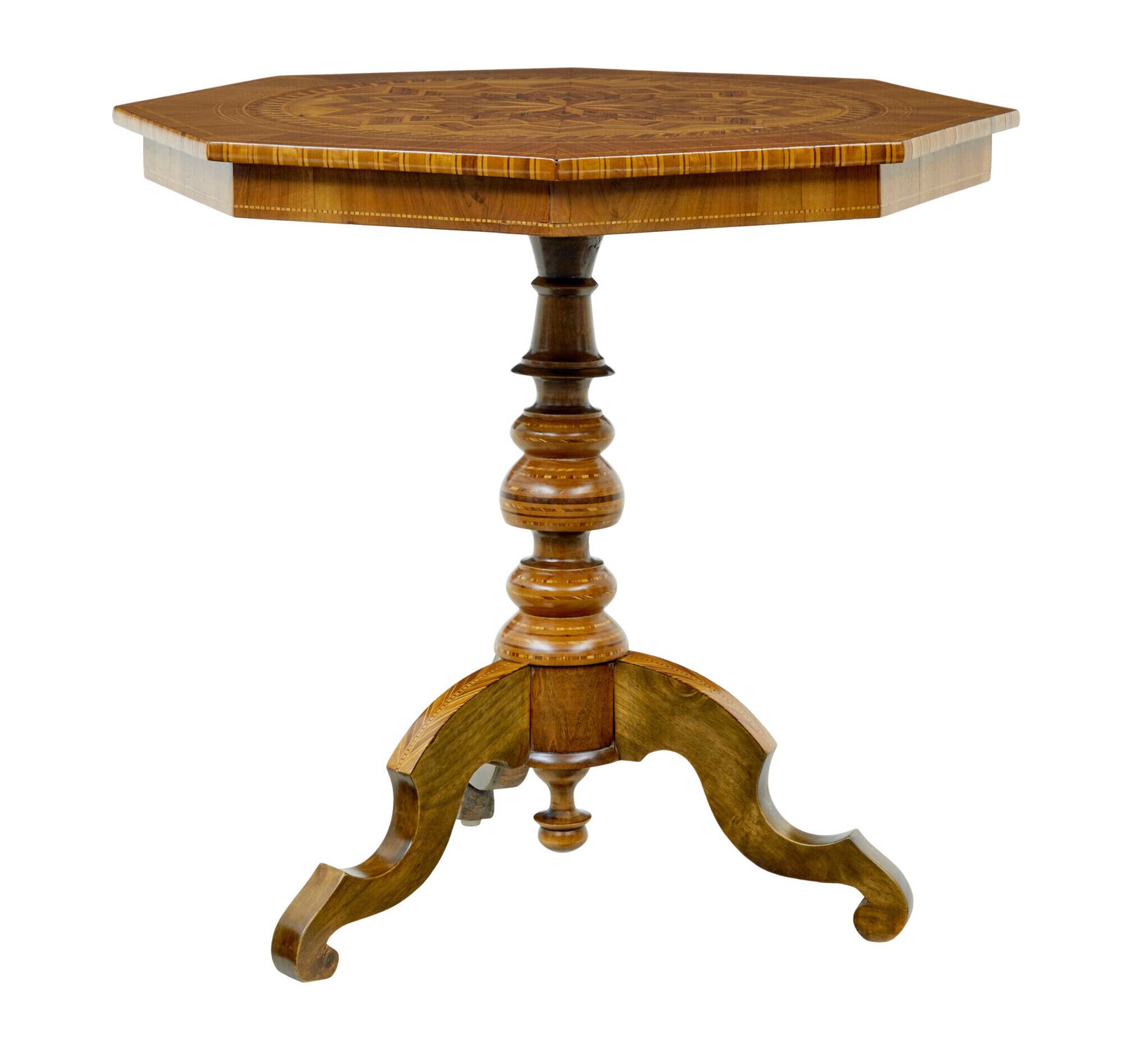 photo furniture Italian 19th Century Inlaid Walnut Sorrento Table