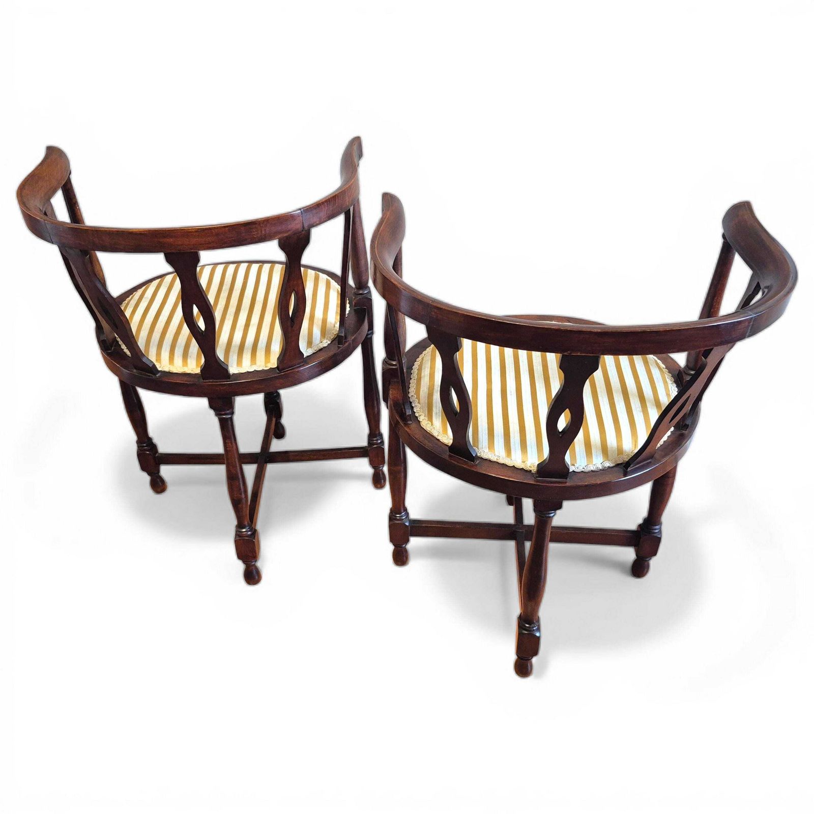 photo buy Pair Antique Victorian Mahogany Tub Chairs C1900 | Pierced Back Armchairs | Drawing Room Seating