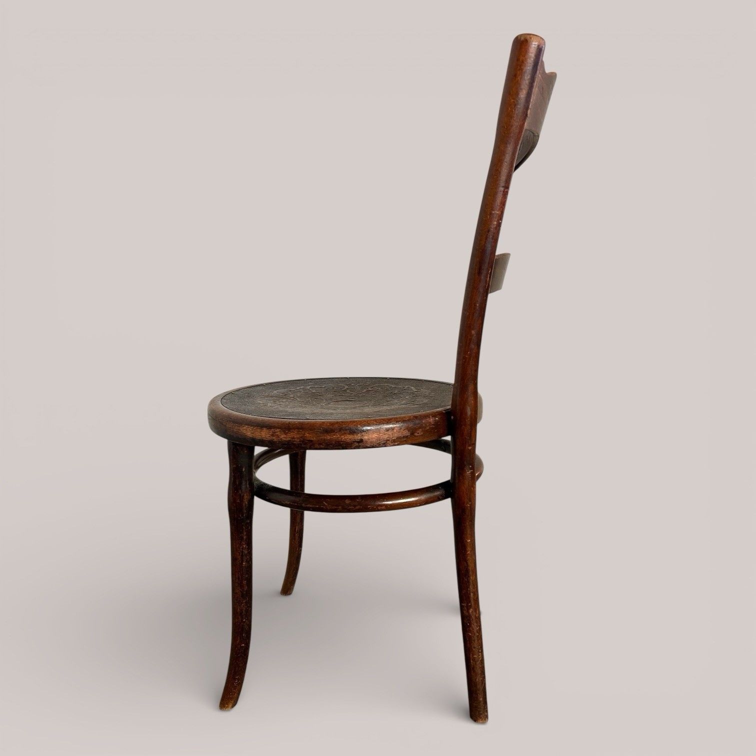 Antique Thonet Bentwood Dining Chair With Embossed Seat photo for sale