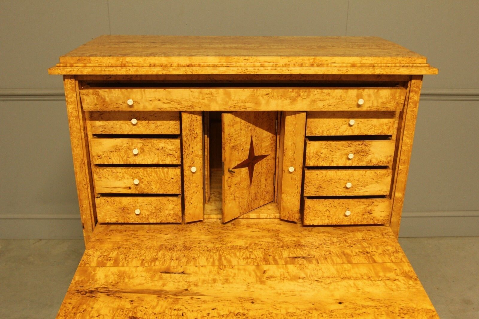 19th‑Century Swedish Masur Birch Secretaire photo 3995.0