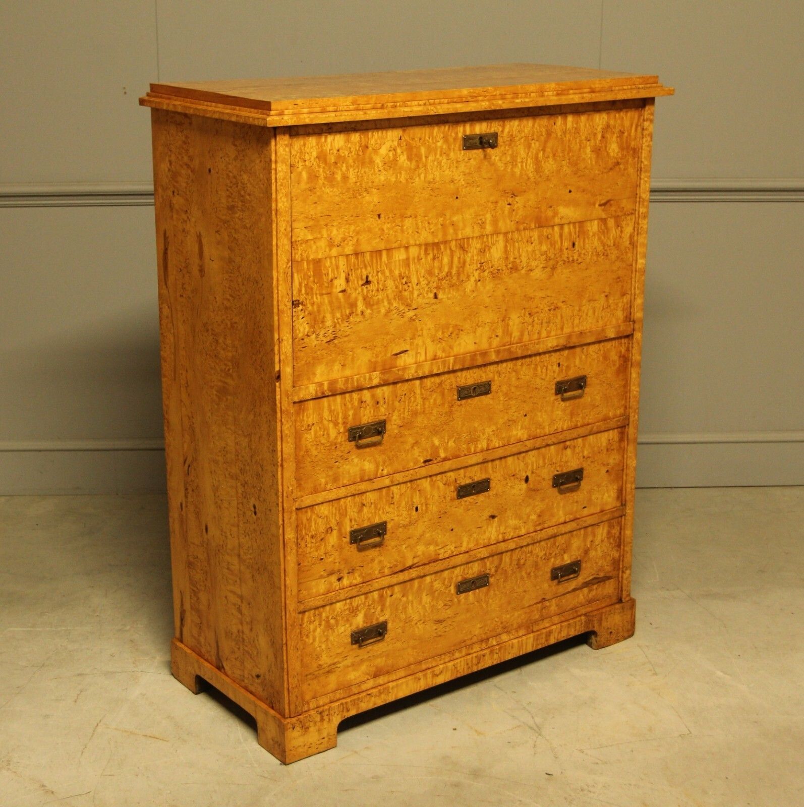 19th‑Century Swedish Masur Birch Secretaire photo vinterior