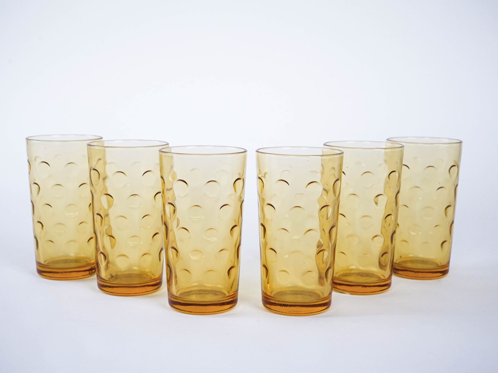 Set Of Amber Glasses, Italian Design, 1970s, Manufactured In Italy photo 259.0