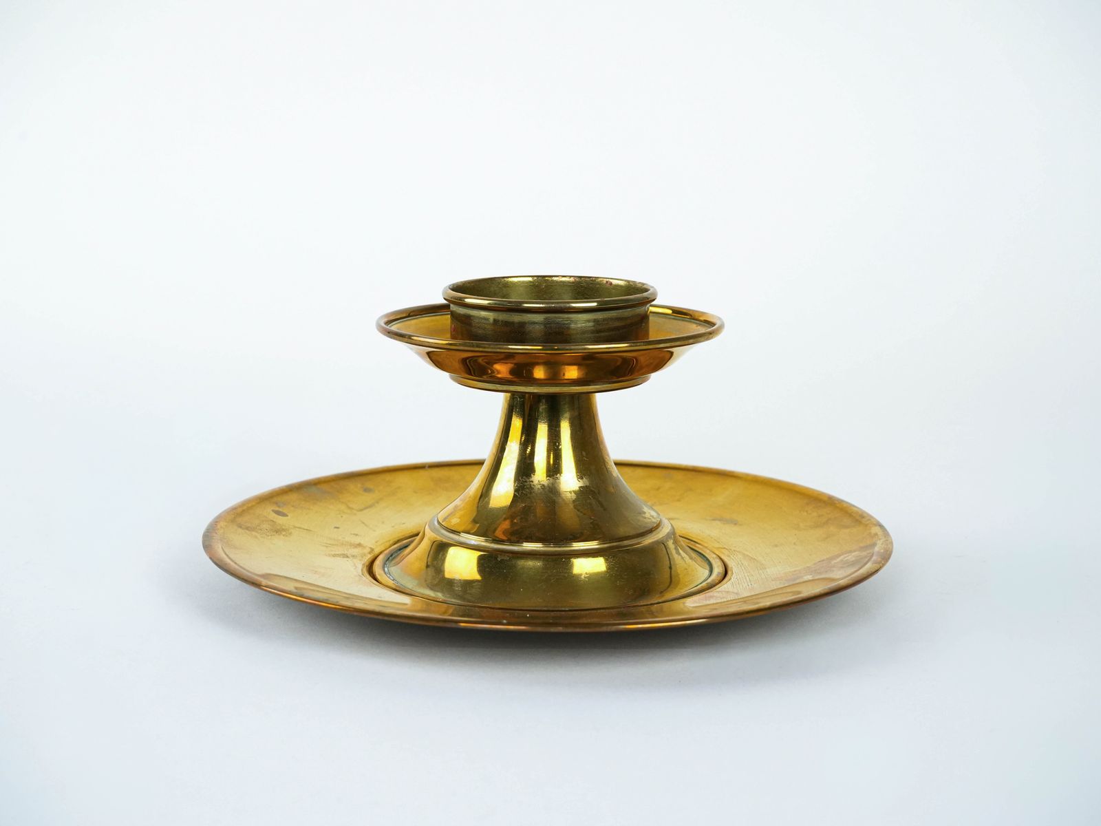 Brass Candlestick With Base, Italian Design, 1960s, Made In Italy photo furniture
