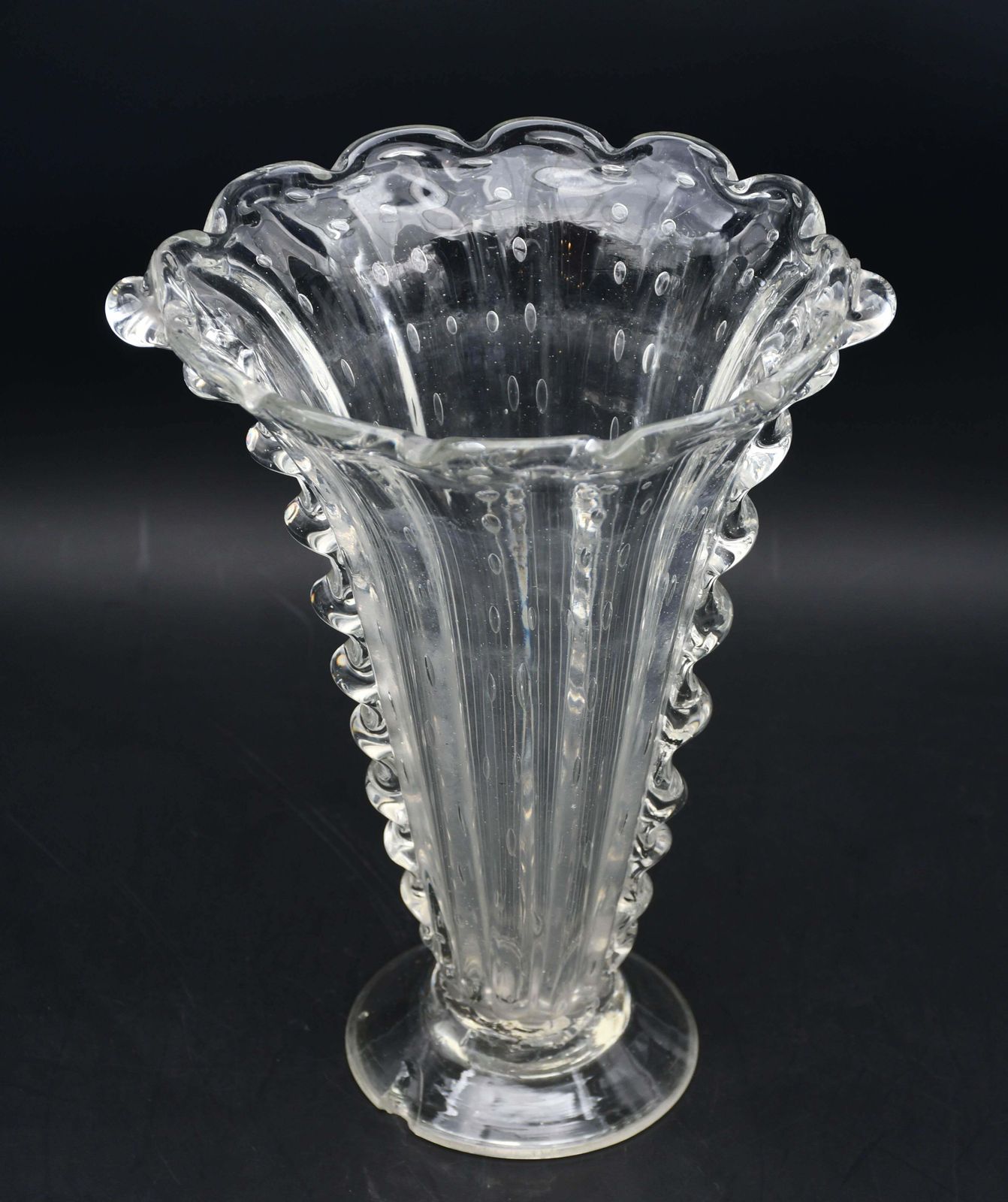 Art Decò Murano Bullicante Vase By Barovier & Toso, 1950s photo Home Decor