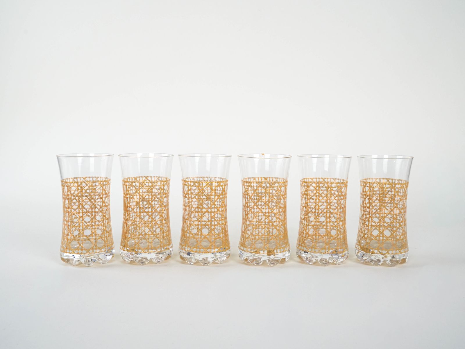Set Of Six Glasses, Italian Design, 1960s, Manufactured In Italy photo for sale