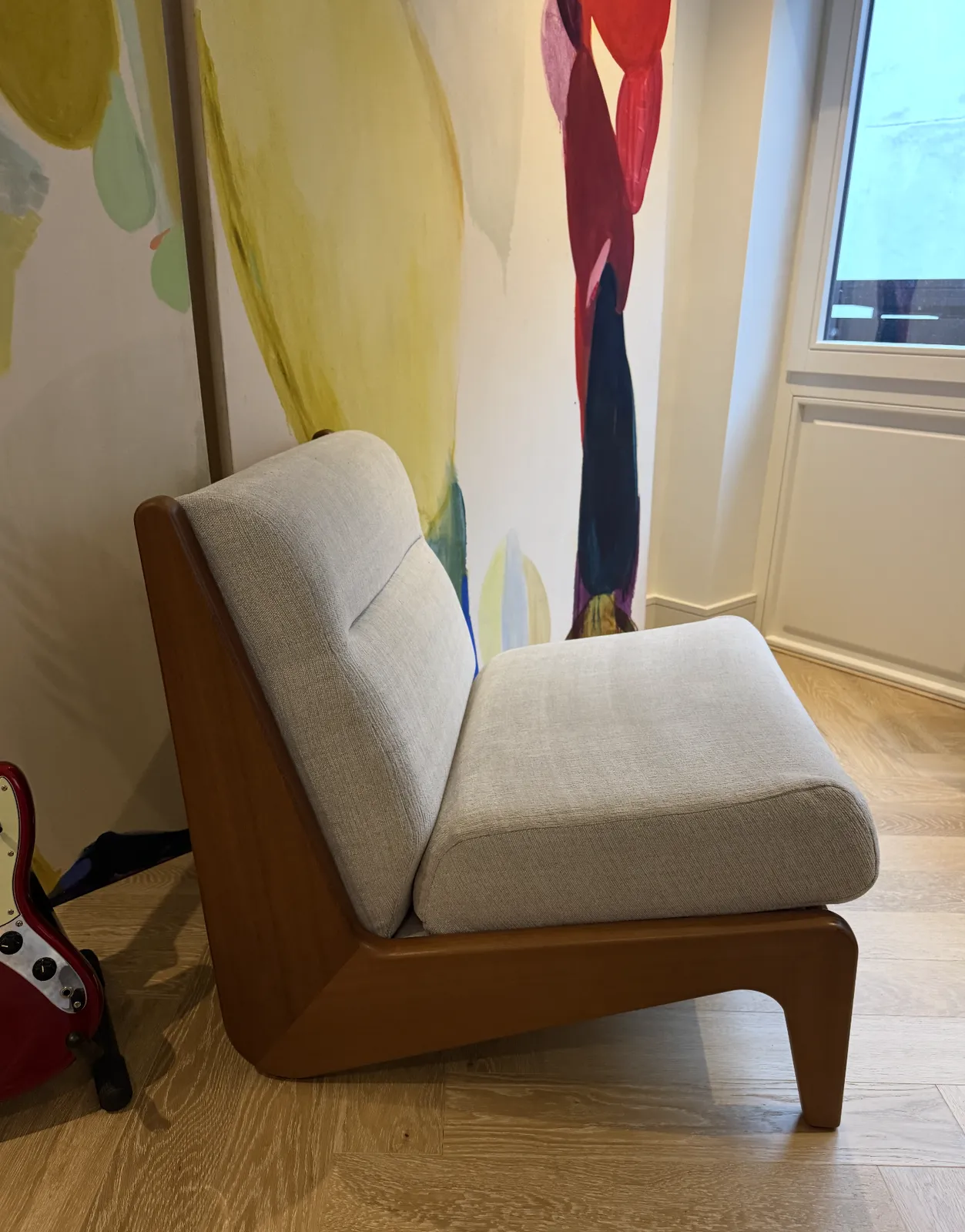 A Pair Of Vintage Inspired Wooden Loungers photo for sale