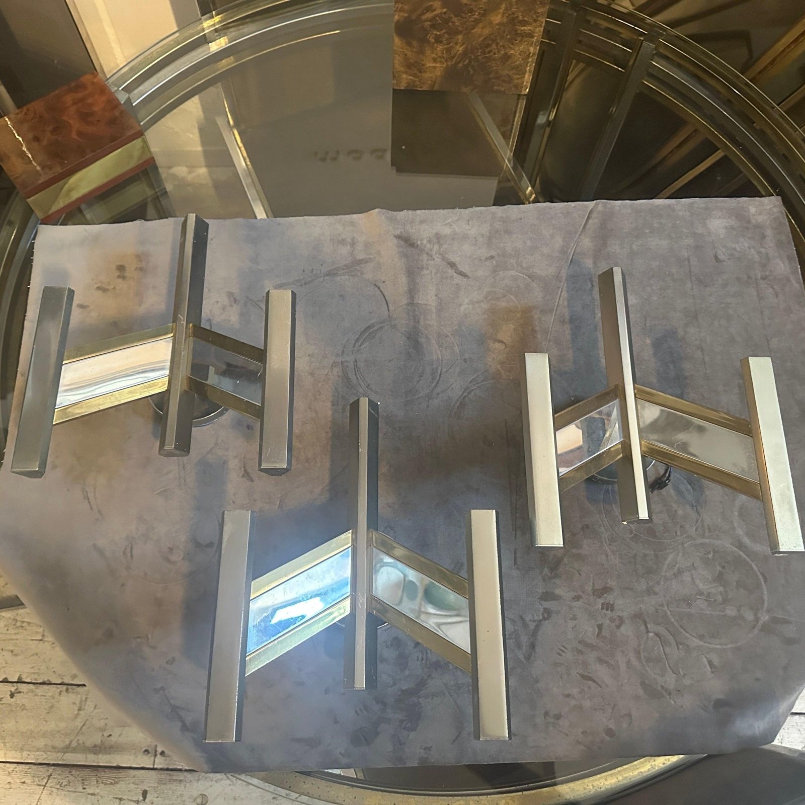 1960s Mid Century Modern Brass And Steel Italian Wall Sconce By Gaetano Sciolari photo furniture