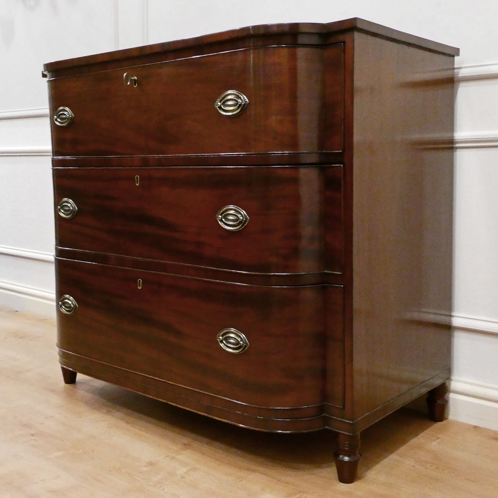 Regency Mahogany Bow Fronted Chest Of Drawers photo furniture
