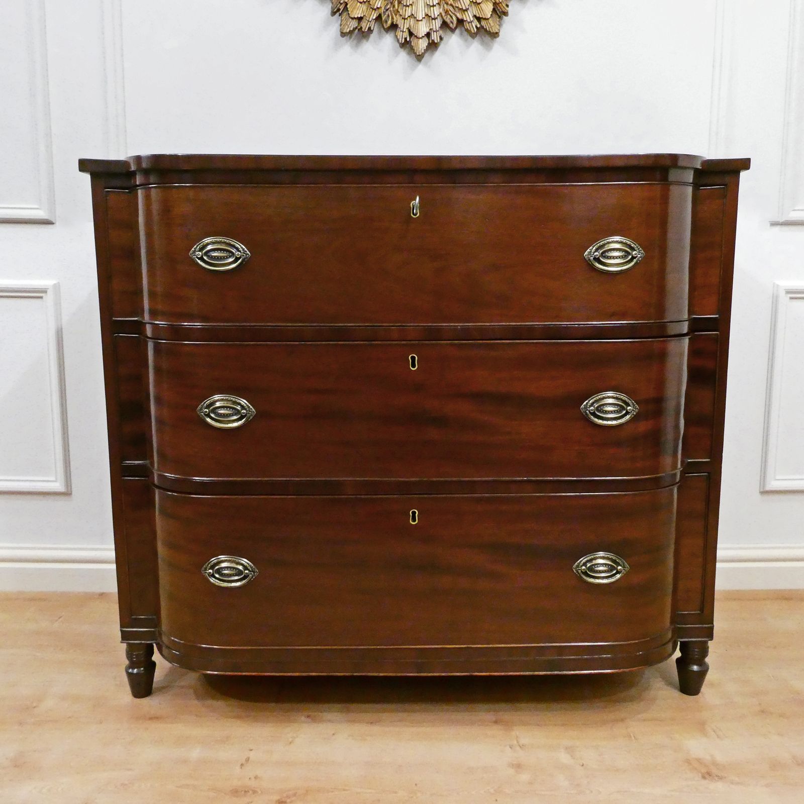 Furniture Regency Mahogany Bow Fronted Chest Of Drawers photo