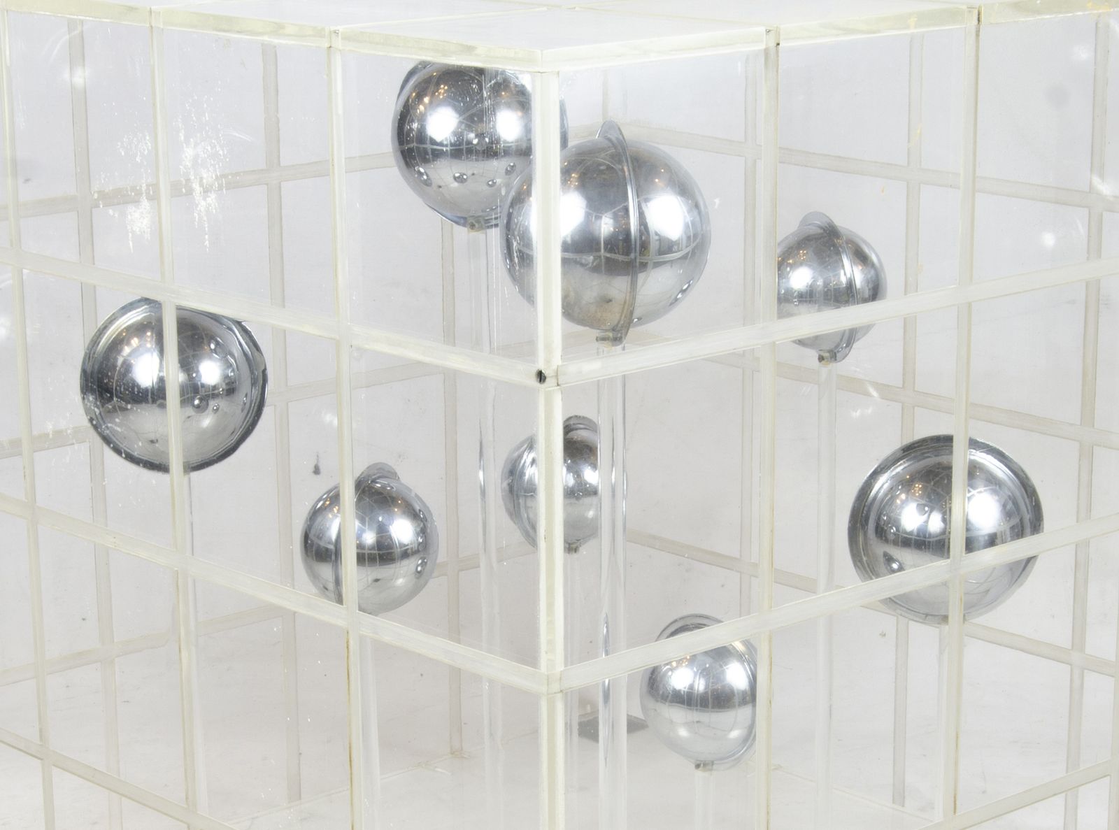 1960s Op Art Translucent Acrylic Cube Sculpture By Argentine Author Martha Boto photo Art