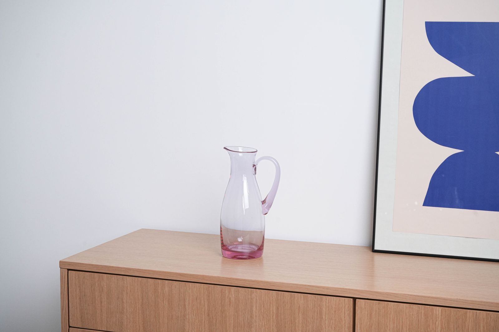 Pink Glass Jug, Italian Design, 1970s, Made In Italy photo buy