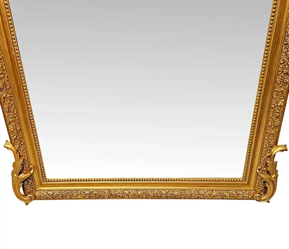 A Fabulous Large 19th Century Giltwood Hall Or Overmantel Mirror With Bevelled Glass photo 4323.6796