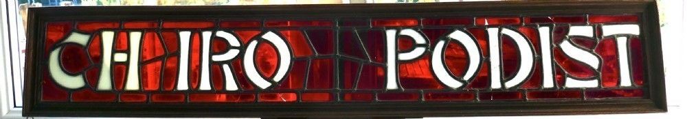 Stained Glass Chiropodist Window Sign photo vinterior