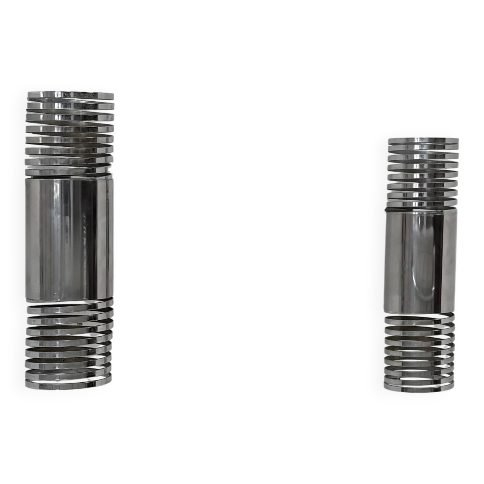 Pair Of Vintage Chrome Metal Wall Lights, France, 1970.