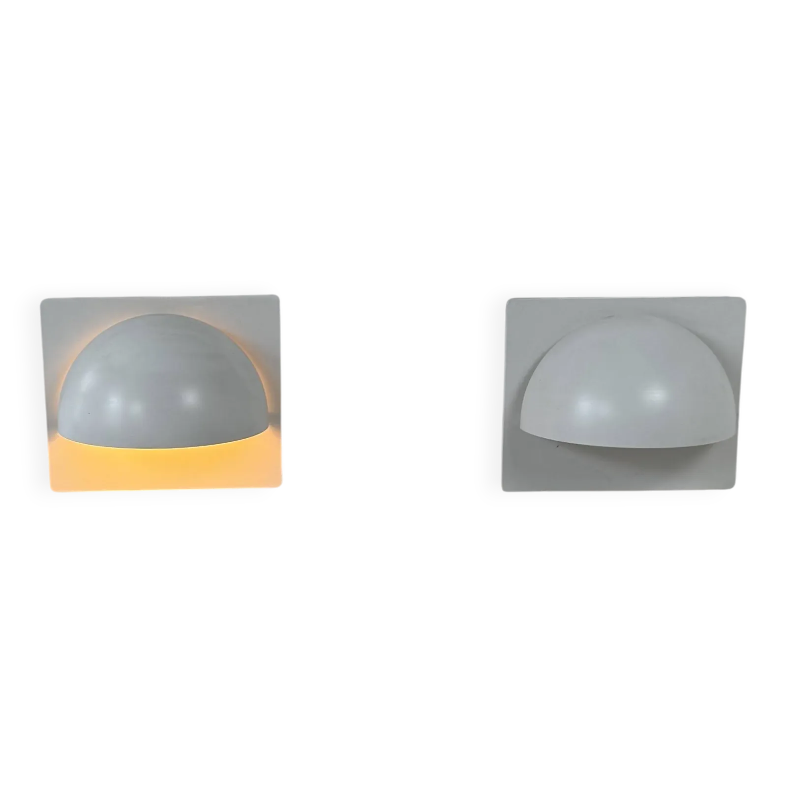 Pair Of Vintage Louis Poulsen Wall Lights, Matte White Lacquered Metal, Sweden, 1980. photo furniture