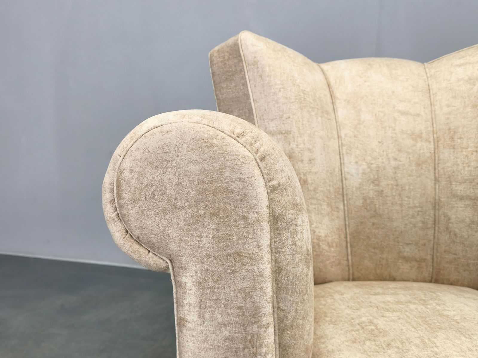 Italian Mid Century Velvet Lounge Armchair, 1950s photo buy