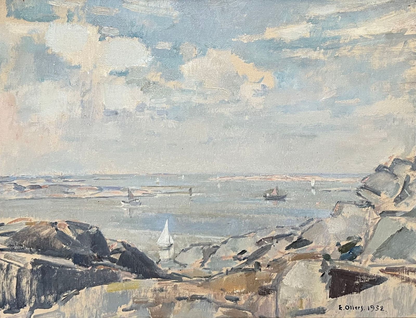 'Sails Off The Swedish Coast' By 20th Century Swedish School photo furniture