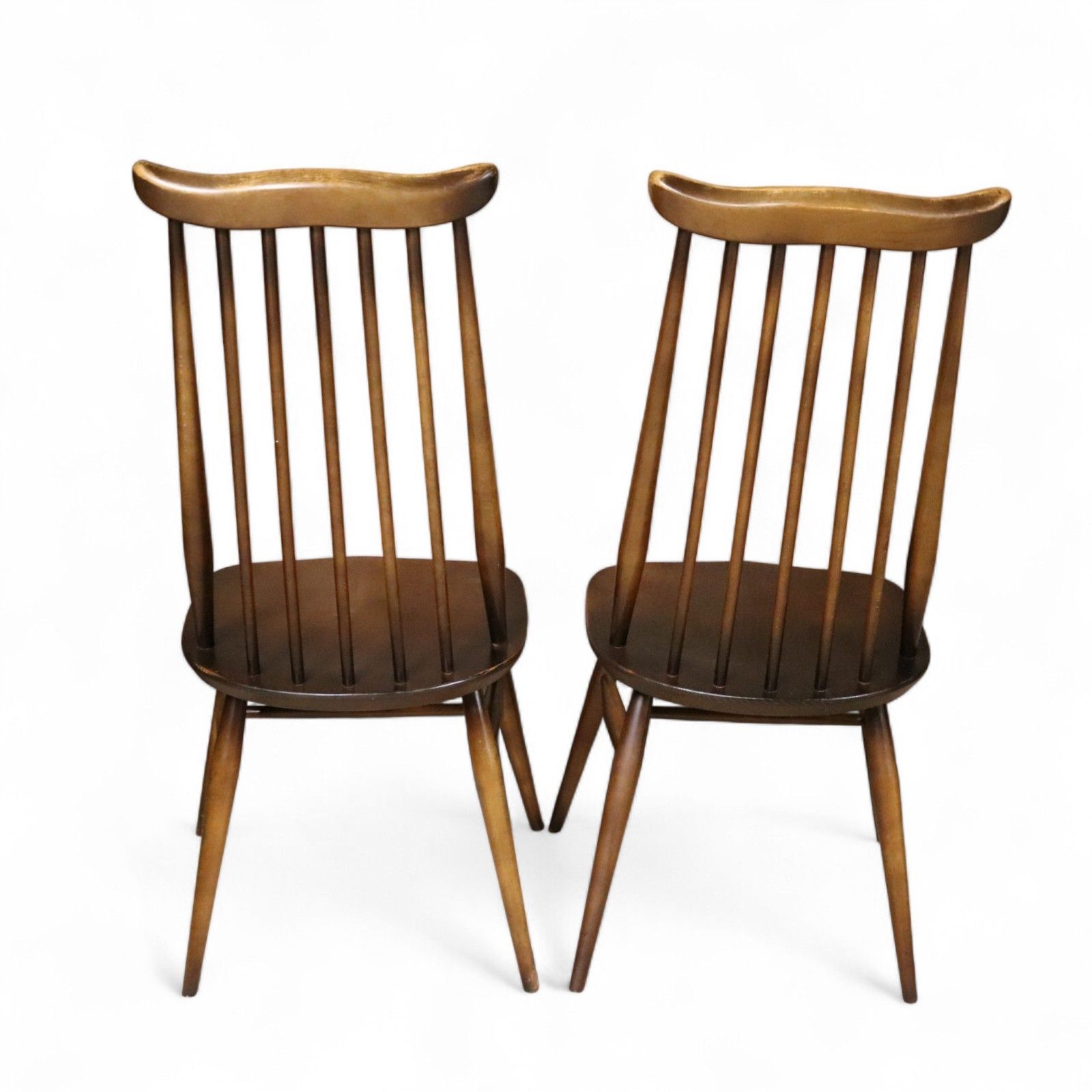 Set Of 4 Ercol Goldsmith Dining Chairs Dark Wood Solid Elm & Beech photo Furniture