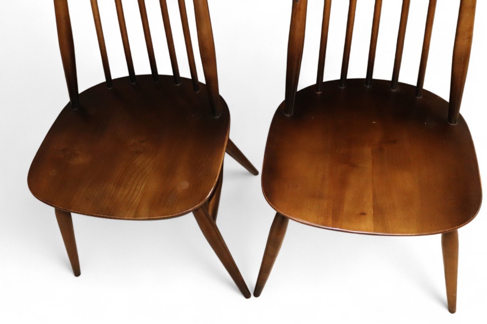 Set Of 4 Ercol Goldsmith Dining Chairs Dark Wood Solid Elm & Beech photo buy