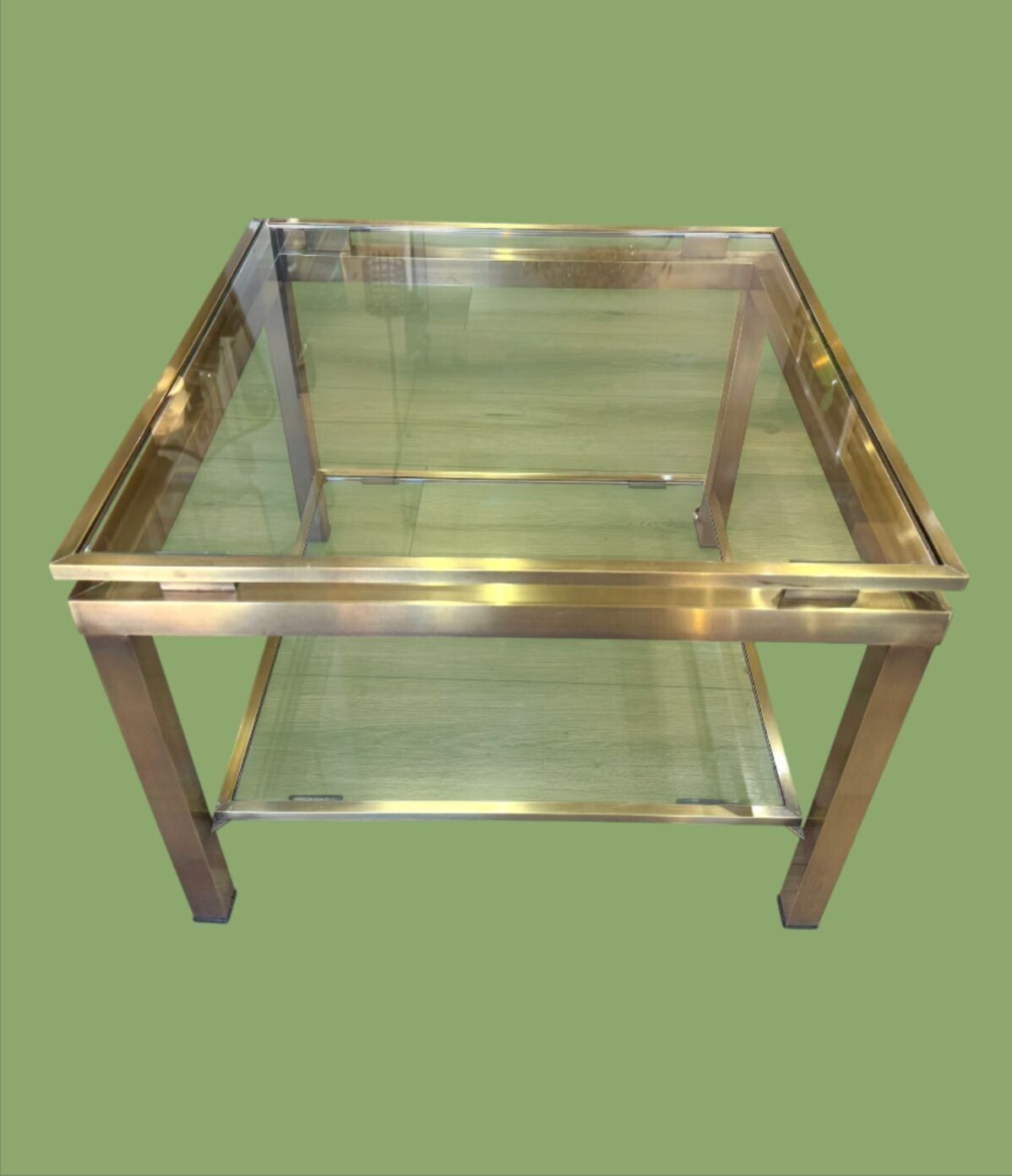 Furniture A Pair Of 1970s French Gilt Metal Guy Lefevre Style Side Tables photo