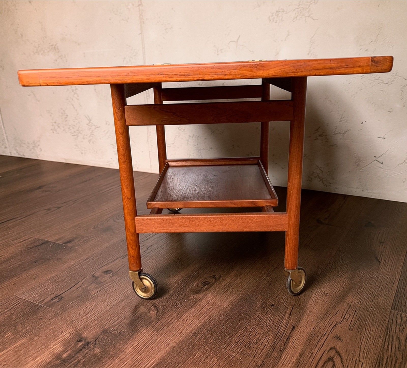 1495.0 Kurt østervig Model 112 Extendable Bar Cart, Danish Teak & Formica, Jason Mobler photo