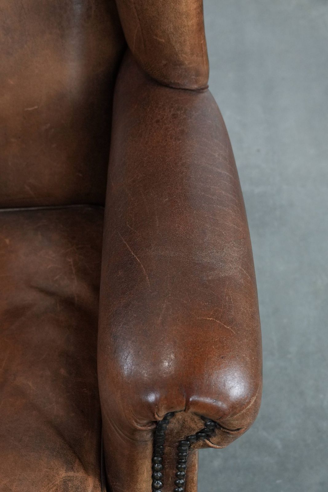 Warm, Cozy And Comfortable Vintage Sheepskin Armchair With Character photo vintage