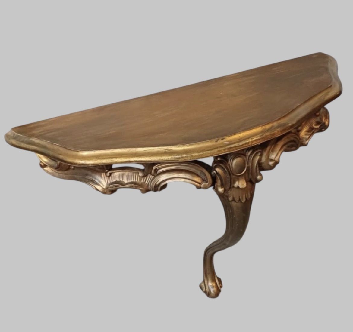 20th Century Gilt Polymer Console Table In The Louis XV Style photo for sale