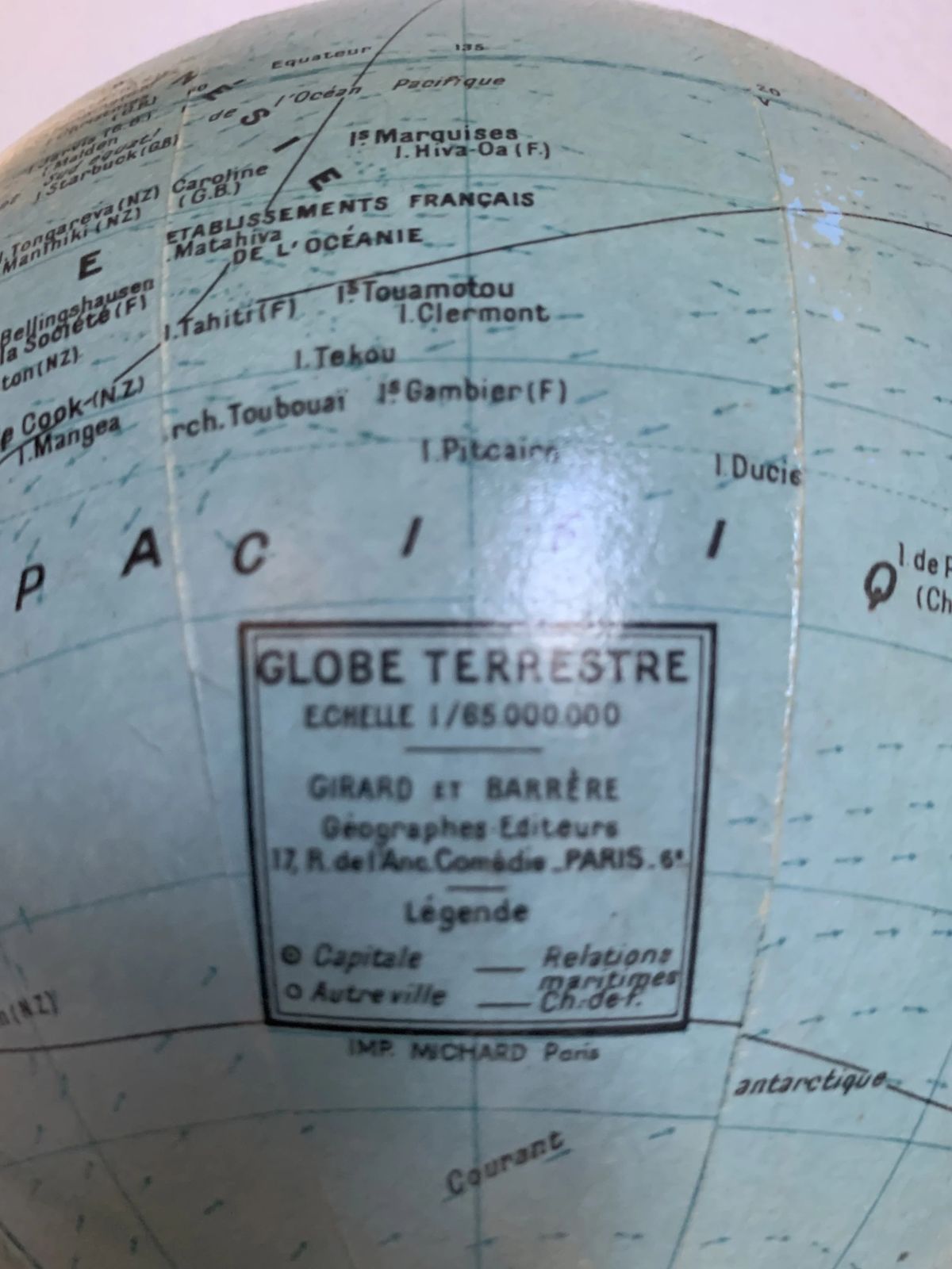 Vintage 1960s Girard Et Barrère Glass Globe   27 Cm photo for sale