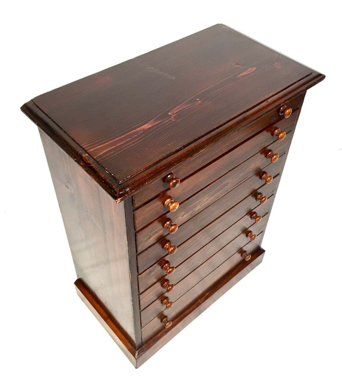 Antique Wooden Large Tabletop Collectors Cabinet Specimen Chest Of Drawers C1900 photo Furniture