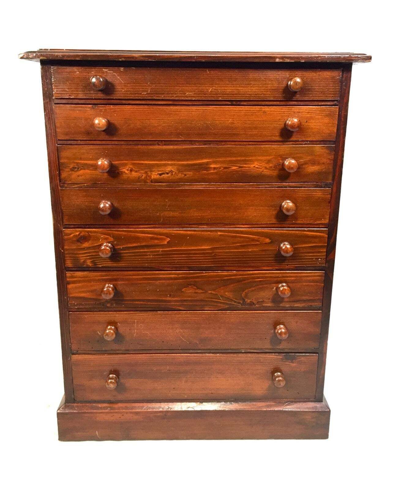 Antique Wooden Large Tabletop Collectors Cabinet Specimen Chest Of Drawers C1900 photo 419.0