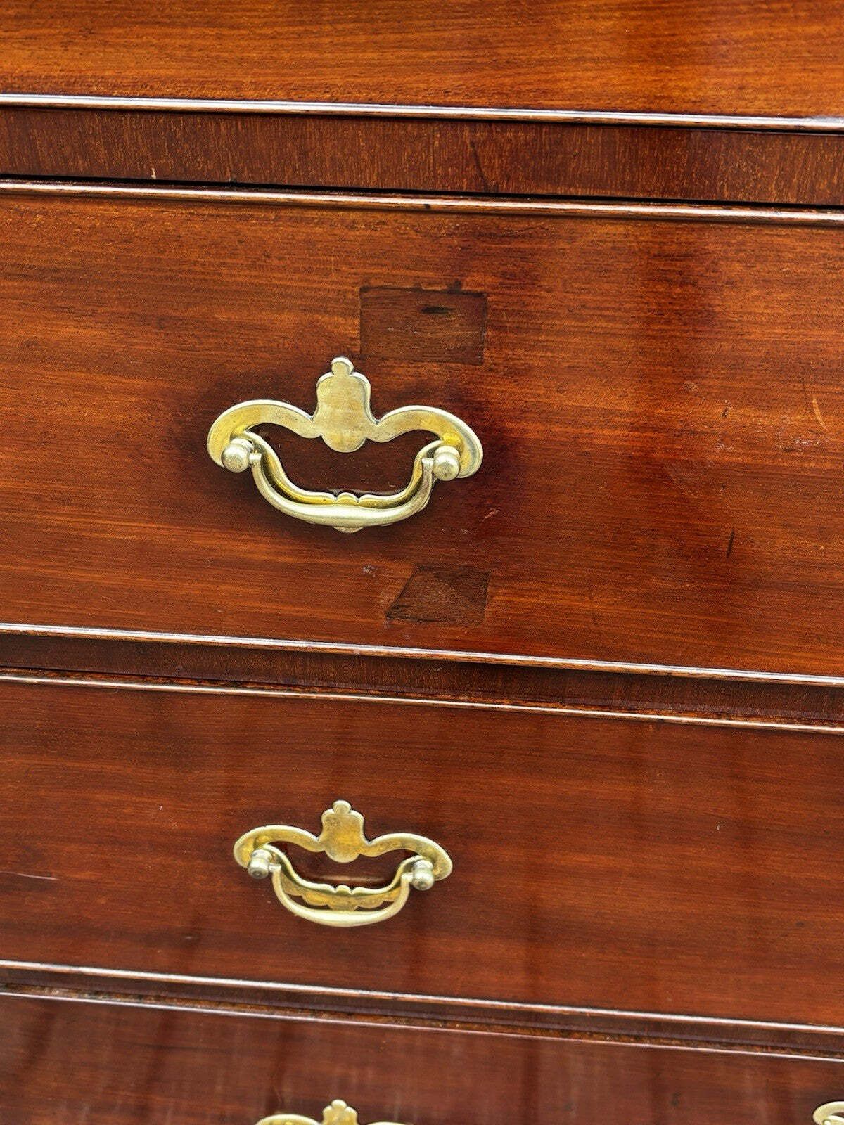 photo furniture George II Mahogany Chest On Chest With Secretaire Desk, Original Handles.
