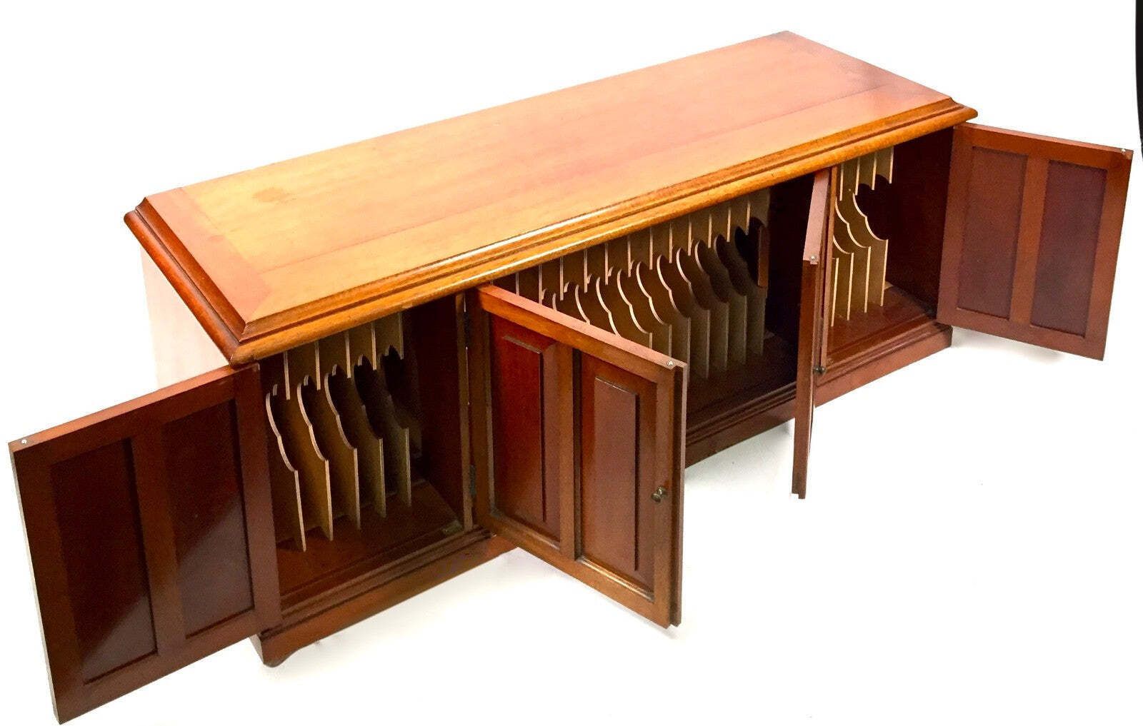 Antique Tabletop Large Wooden Storage Stationery Cabinet With Sectional Dividers photo for sale
