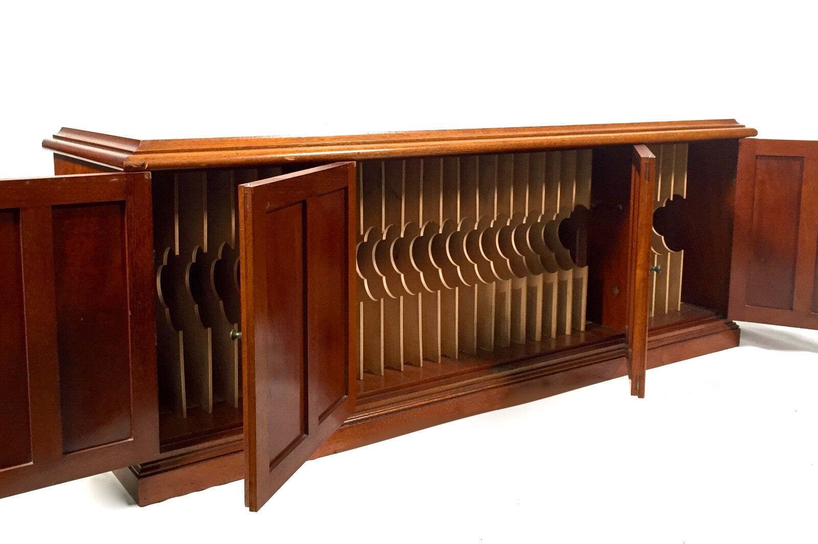 Antique Tabletop Large Wooden Storage Stationery Cabinet With Sectional Dividers photo vinterior